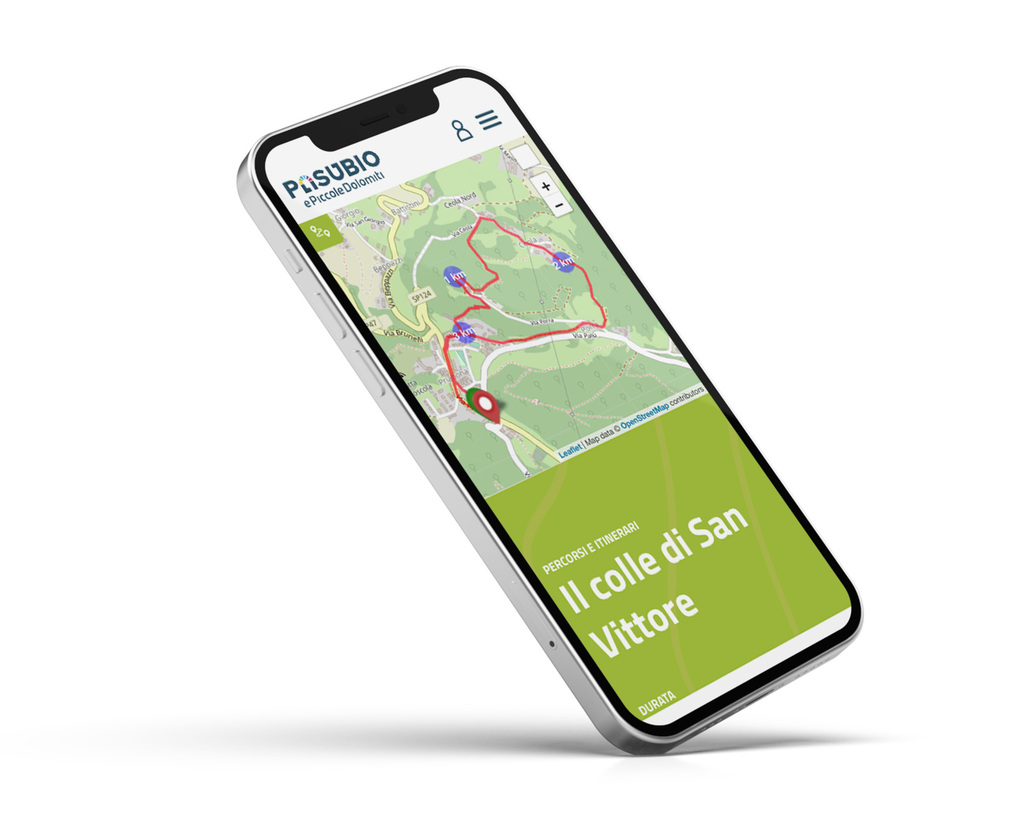 Mockup del sito web Pasubio e Piccole Dolomiti su uno smartphone