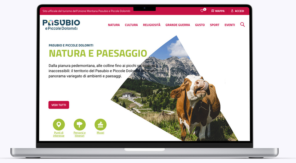 Mockup del sito web Pasubio e Piccole Dolomiti